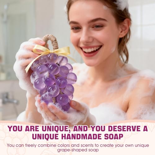 OverZyn Soap Making Kit for Adults, Grape Soap Complete, Melt and Pour Soap Making Supplies, Contains Mould Soapbase Essential Oils Fragrances and Dried Flowers for Beginners and Mother's Day - Image 2