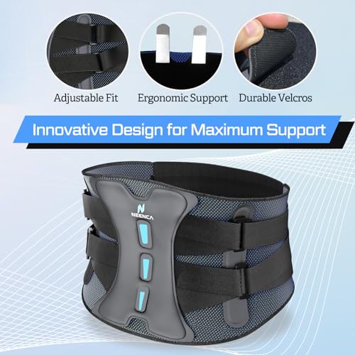 NEENCA Lower Back Brace for Lower Back Pain Relief, Medical Grade Lumbar Support Belt for Women Men, Herniated Disc,Lumbar Strain,Sciatica, Scoliosis (Black, X-Large) - Image 5