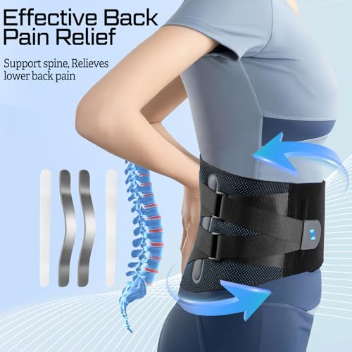 NEENCA Lower Back Brace for Lower Back Pain Relief, Medical Grade Lumbar Support Belt for Women Men, Herniated Disc,Lumbar Strain,Sciatica, Scoliosis (Black, X-Large) - Image 3