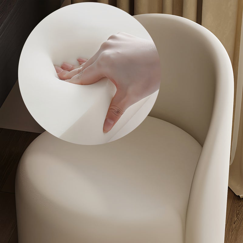 شاربدو كرسي تزيين لغرفة النوم، مقعد دائري يدور 360 درجة، كرسي بوكل حديث مصمم بشكل أنيق مع جلد بولي يوريثان سميك - Image 5