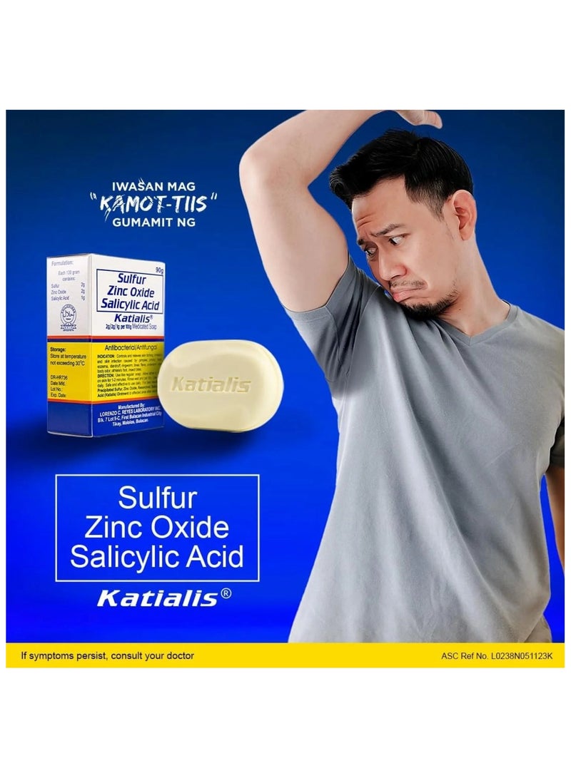 كاتياليس قالب صابون أكسيد الزنك وحمض الساليسيليك (90 جم) - Image 4