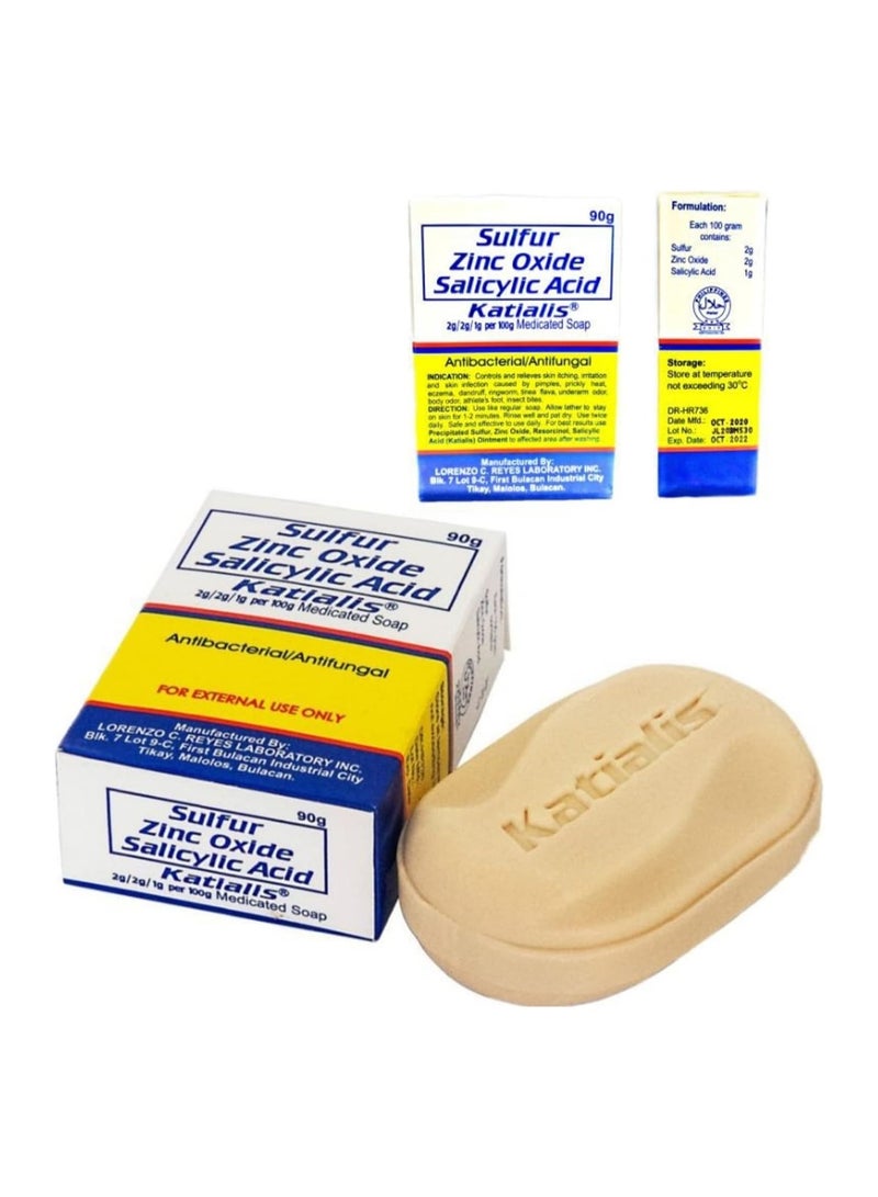 كاتياليس قالب صابون أكسيد الزنك وحمض الساليسيليك (90 جم) - Image 3