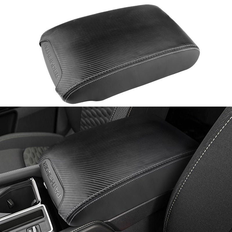 INTGET Center Console Cover for Nissan Pathfinder Accessories 2022 2023 2024 2025 Interior Leather Middle Console Lid Protector Replacement for Pathfinder Console Cover Carbon Fiber