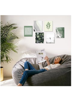 Excefore Beach Wall Decor Poster, Sage Green Botanical Prints Abstract Minimalist Wall Poster for Bedroom Living Room Decor 20x30cm Unframed Set of 6  - Image 3