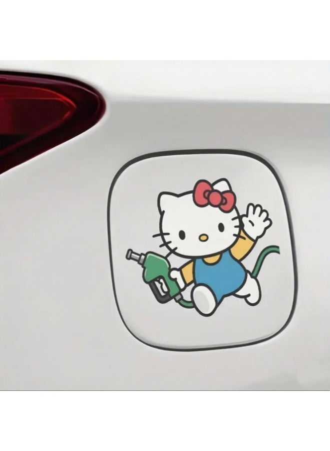 2 Hello Kitty car stickers, 1 color + 1 black cute stickers - Image 1
