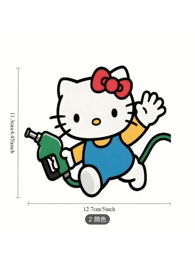 2 Hello Kitty car stickers, 1 color + 1 black cute stickers - Image 2