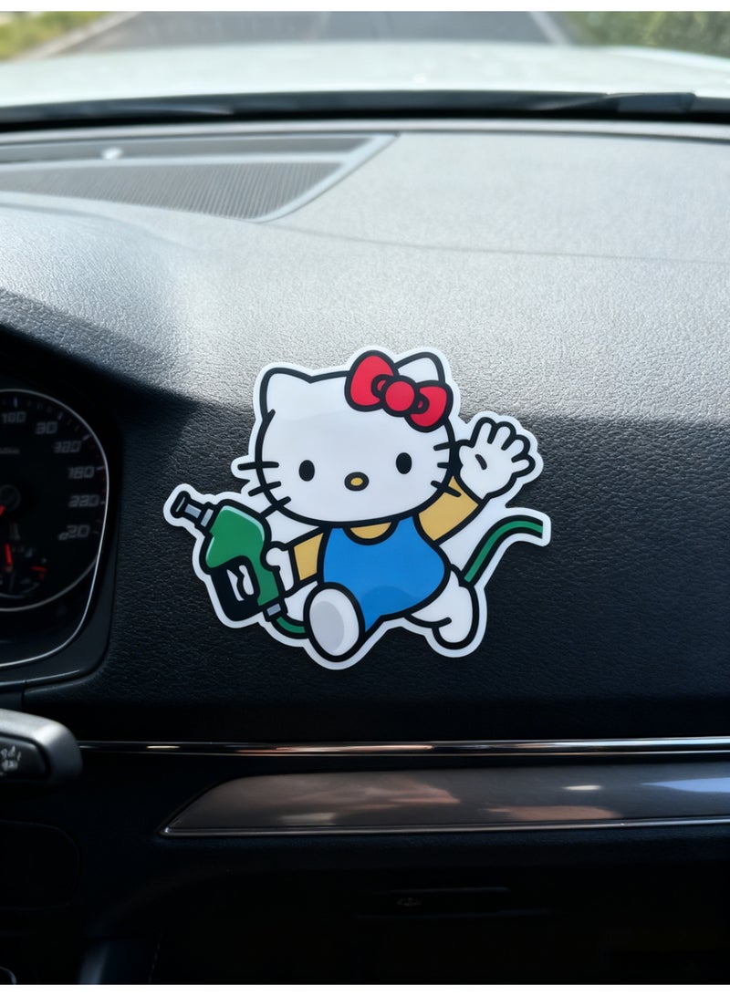 2 Hello Kitty car stickers, 1 color + 1 black cute stickers - Image 5
