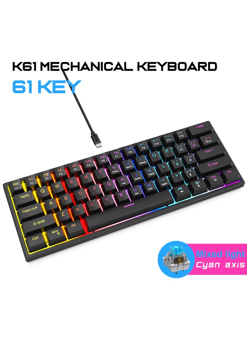 general 61 Keys RGB Gaming Keyboard,Mini Wired Waterproof For Gamer. - Image 3