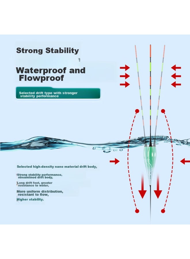Kawazawa Chuanze Big Carp Float Hook عوامة متغيرة اللون للاستخدام ليلاً ونهاراً، عوامة مضيئة، عوامة صيد سميكة وواضحة Pm01-2 - Image 4