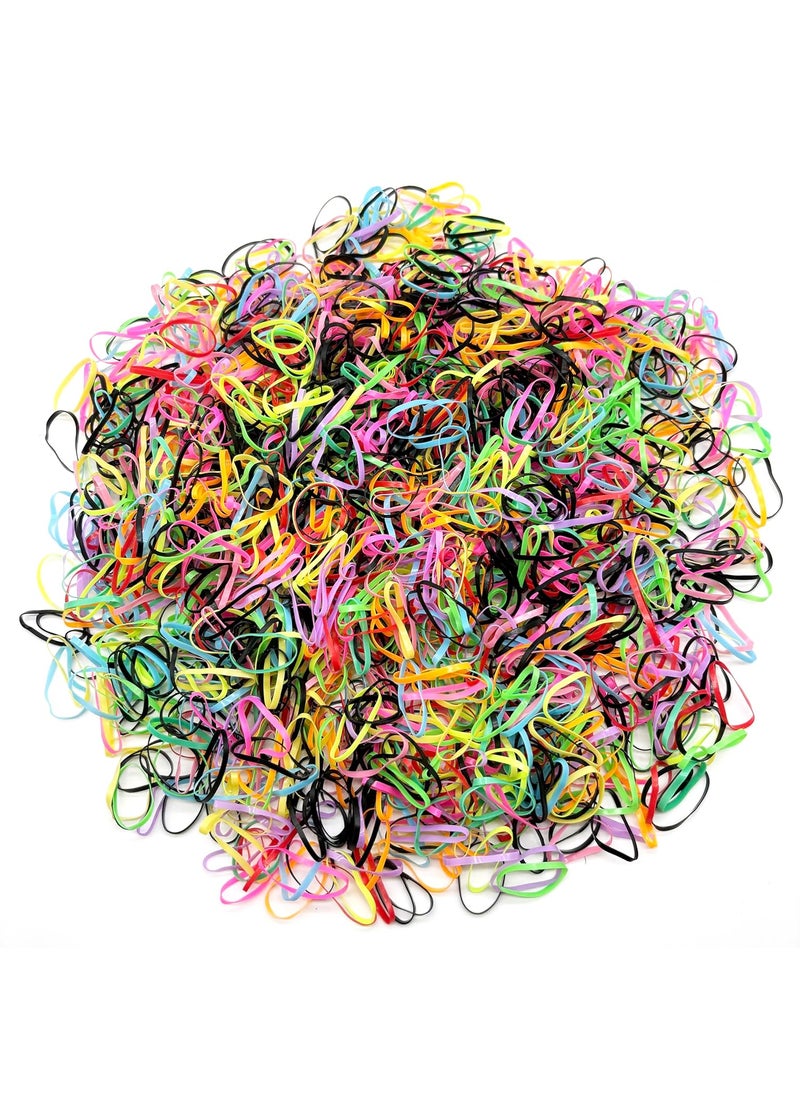 KISTARCH 1500pcs Colorful Hair Rubber Bands Mini Elastic Hair Ties Ponytail Holders for Toddlers  Hair Accessories for Every Hairstyle 