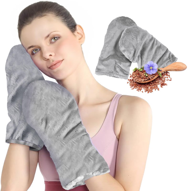 Microwaveable Comfort Mitts Herbal Hand Warmers for Stress Arthritis Joint Pain Relief Reusable Heat Therapy Soft Relaxing Fabric Charcoal