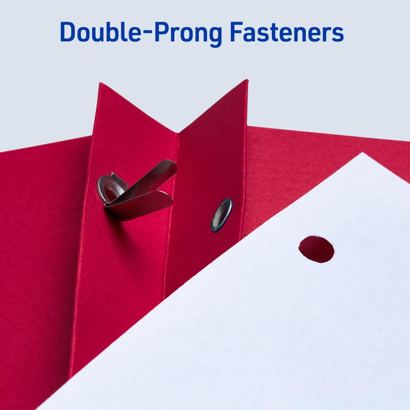 Avery Two Pocket Folders with 3 Prong Fasteners, Holds 70 Sheets, 25 Red Folders (47979) - Image 4