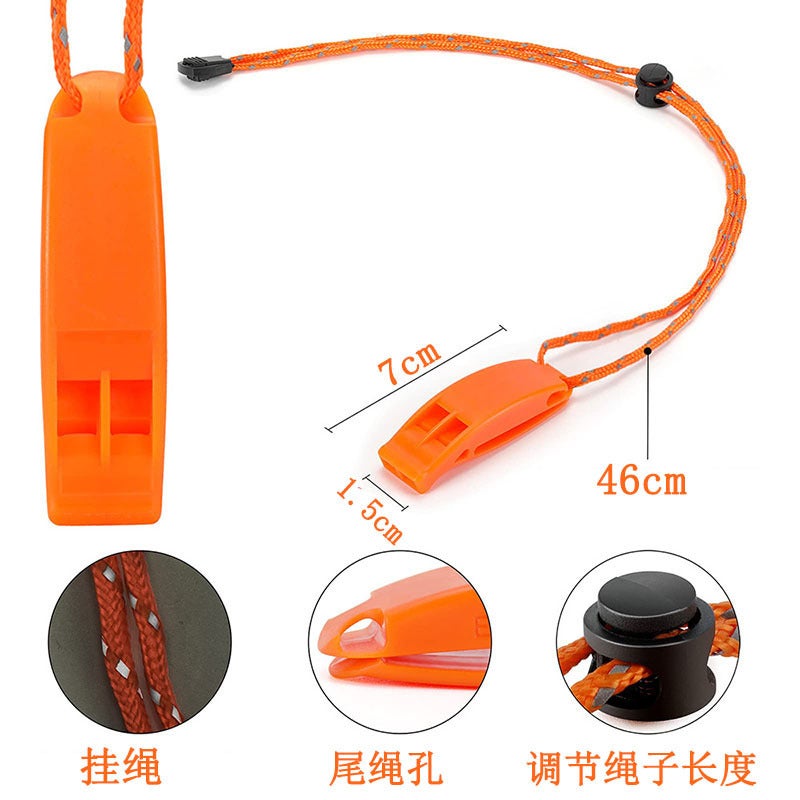 Outdoor First Aid Survival Dual-Frequency Whistle First Aid Whistle Dual-Frequency Survival Whistle Buckle Arc Treble Whistle - Image 5