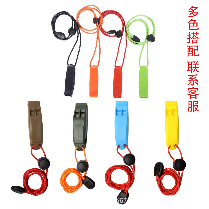 Outdoor First Aid Survival Dual-Frequency Whistle First Aid Whistle Dual-Frequency Survival Whistle Buckle Arc Treble Whistle - Image 3