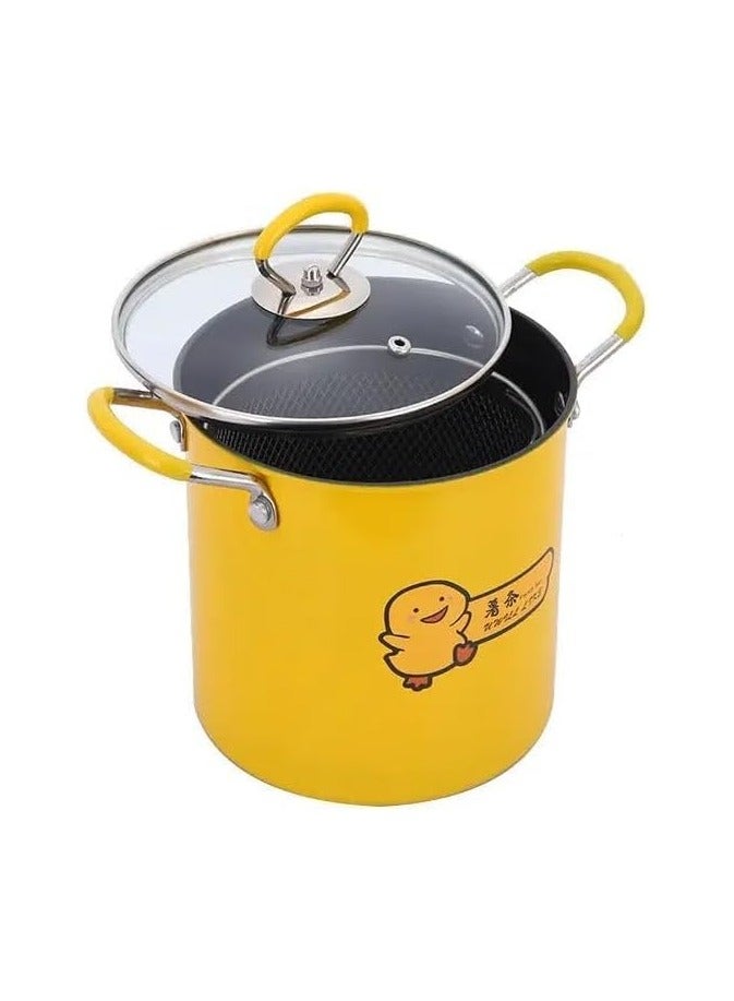 حلة تحمير بالباسكت وغطاء زجاج المكونات : حلة + غطاء زجاج حراري + باسكت شبك + مقبض استانلس 3 لتر - Image 1