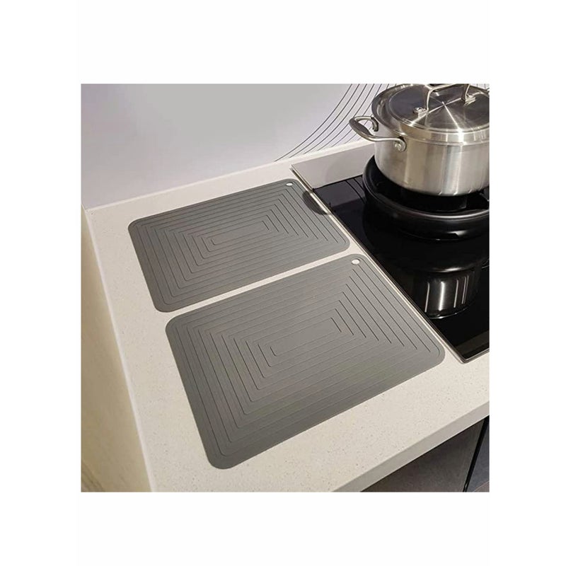 SOLARAE Silicon Trivet Mats for Dishes, Silicone Pot Holders heat resistant, Large Hot Pads for Kitchen Table - 12" x 9" Trivets for Pots and Pans Set of 2 - Image 2