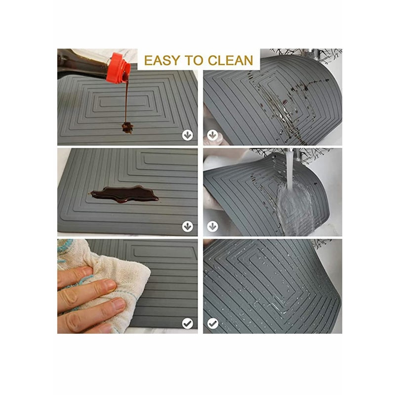 SOLARAE Silicon Trivet Mats for Dishes, Silicone Pot Holders heat resistant, Large Hot Pads for Kitchen Table - 12" x 9" Trivets for Pots and Pans Set of 2 - Image 5