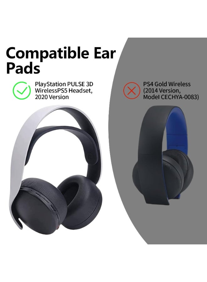 KISSUN 1 Pair Replacement Ear Pads for PS5 Pulse 3D Headphones in Breathable Fabric and Foam, Acoustic Insulation and Improves Comfort of Use (PU-Black) - Image 5