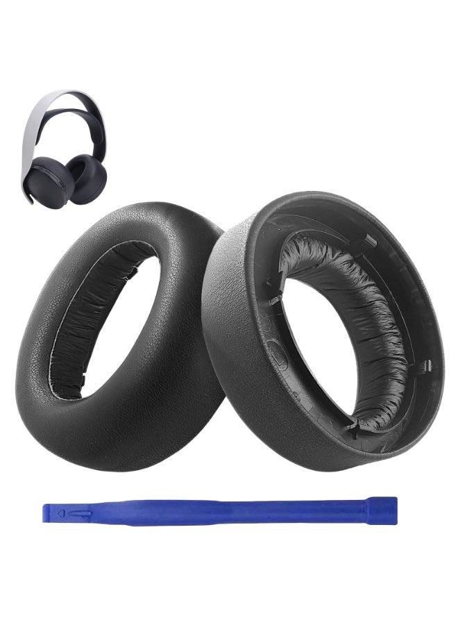 KISSUN 1 Pair Replacement Ear Pads for PS5 Pulse 3D Headphones in Breathable Fabric and Foam, Acoustic Insulation and Improves Comfort of Use (PU-Black) - Image 1