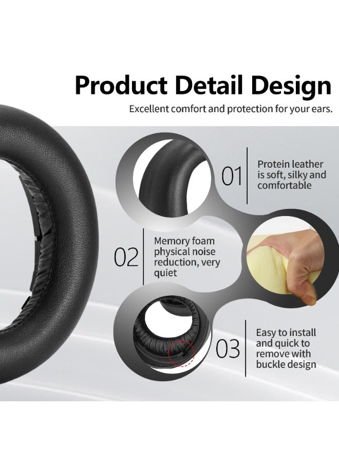 KISSUN 1 Pair Replacement Ear Pads for PS5 Pulse 3D Headphones in Breathable Fabric and Foam, Acoustic Insulation and Improves Comfort of Use (PU-Black) - Image 4