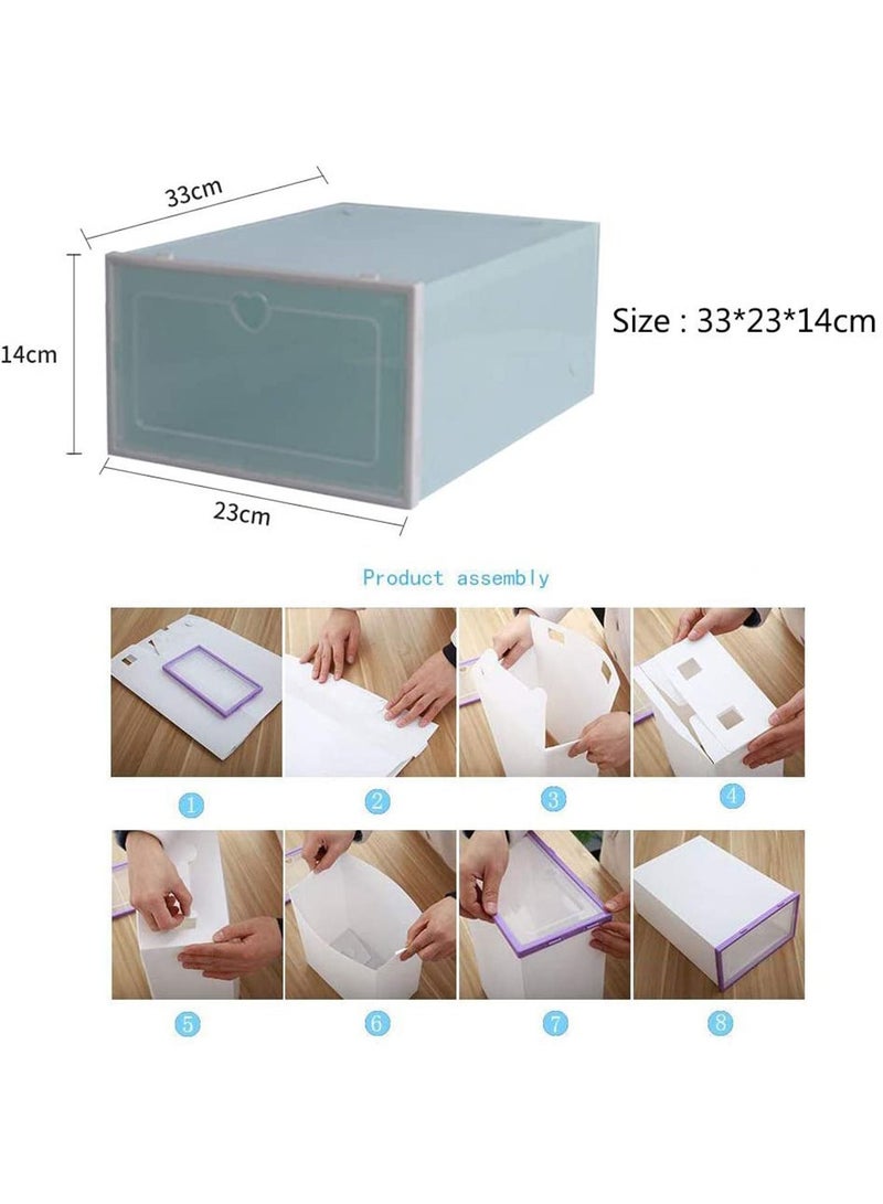 LIMOS Plastic Shoe Storage Organizer Clear Transparent Stackable box (Green 24 Pcs) - Image 2