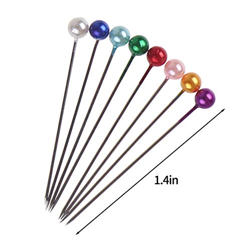 CCINEE 1000PCS Multicolor Straight Pins Quilting Pearl Sewing Pins Head Pins for Wedding and Other Crafts Making - Image 2