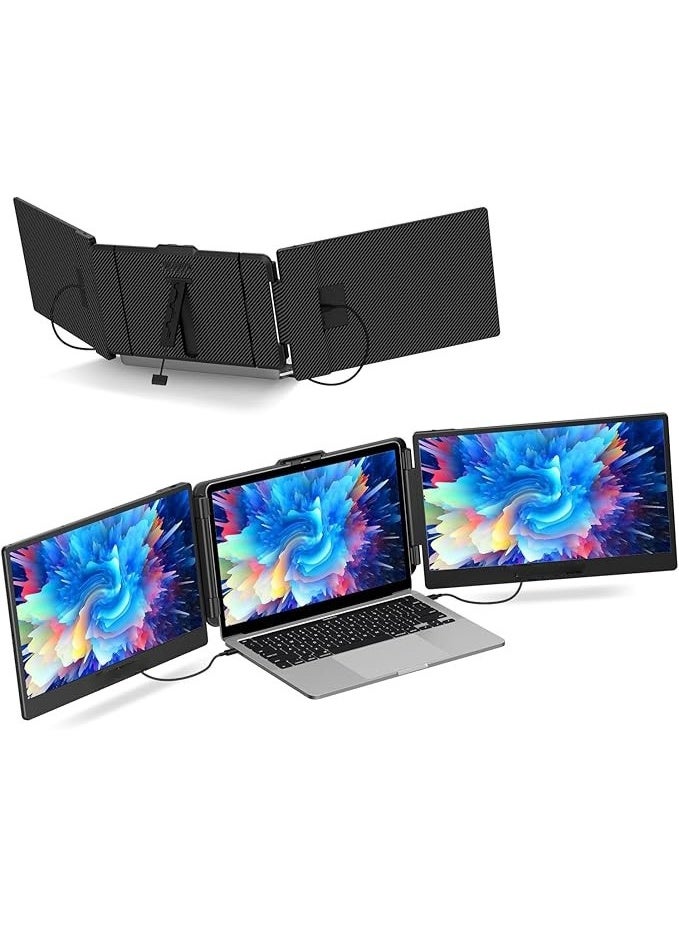 Triple Monitor Extender for Laptop, 14" Portable FHD 1080P Dual Screen Extender, Plug & Play for 13–17" Laptops - Image 1