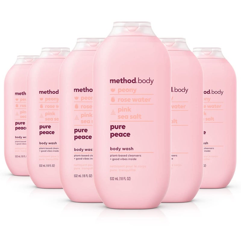 Method Body Wash, Pure Peace, Paraben and Phthalate Free, 18 oz (Pack of 6) - Image 1