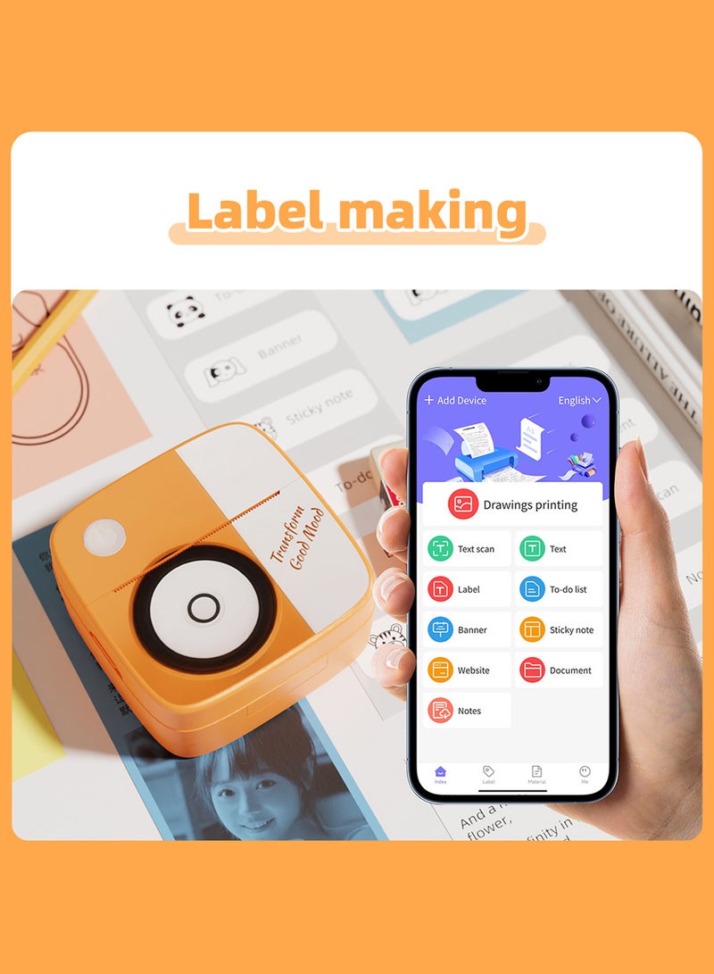 كيدل طابعة صغيرة محمولة بدون حبر لطباعة الصور وطباعة أخطاء الطلاب وطابعة حرارية تعمل بتقنية البلوتوث - Image 3