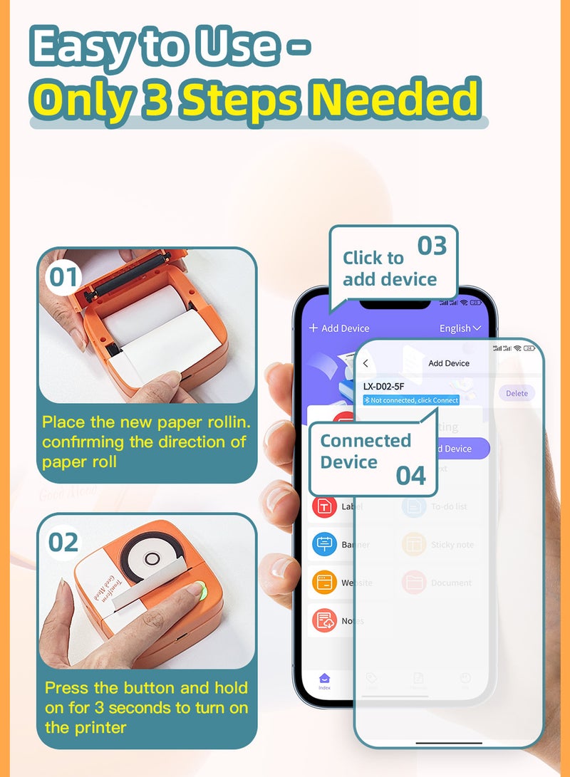 كيدل طابعة صغيرة محمولة بدون حبر لطباعة الصور وطباعة أخطاء الطلاب وطابعة حرارية تعمل بتقنية البلوتوث - Image 4