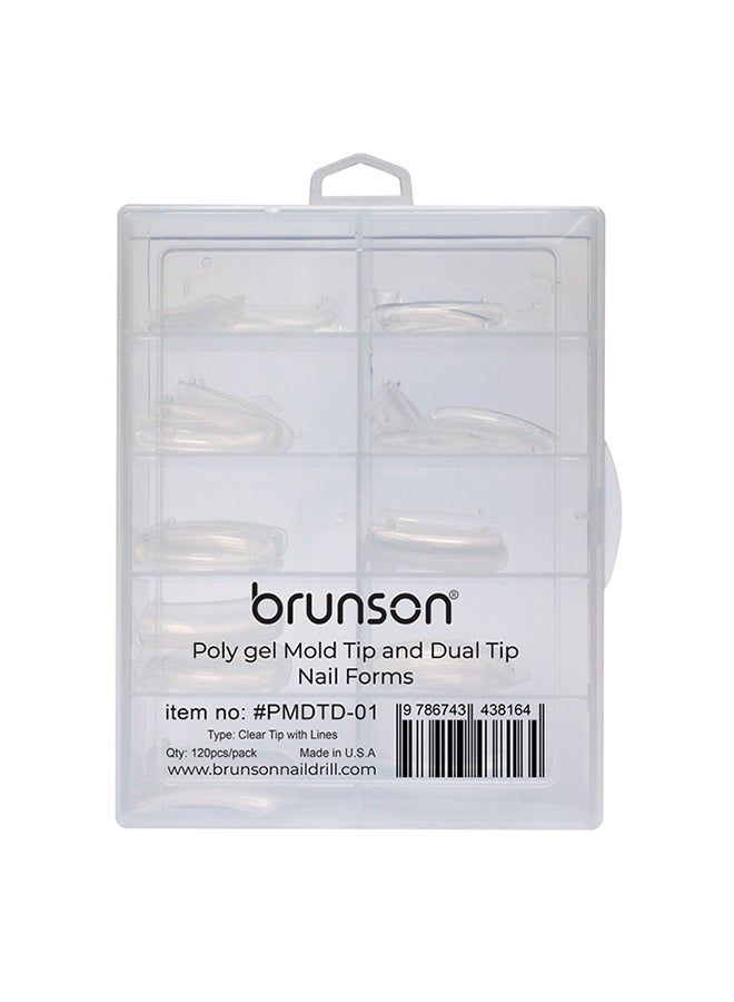 brunson Dual Nail Forms for Poly Extension Gel Pre-shaped False Tips with Scale 120pcs Manicure Tool for Nail Extensions Mold Nail Tips Acrylic Nails False Nails Manicure Tool - Image 1