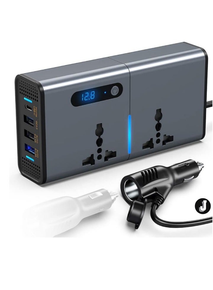 JAJEEK "New 200W Car Power Inverter – Convert DC 12/24V to 220V AC with USB & Type-C Ports" - Image 1
