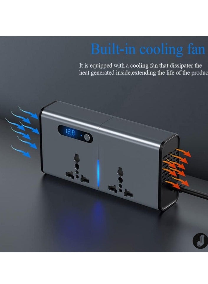 JAJEEK "New 200W Car Power Inverter – Convert DC 12/24V to 220V AC with USB & Type-C Ports" - Image 5