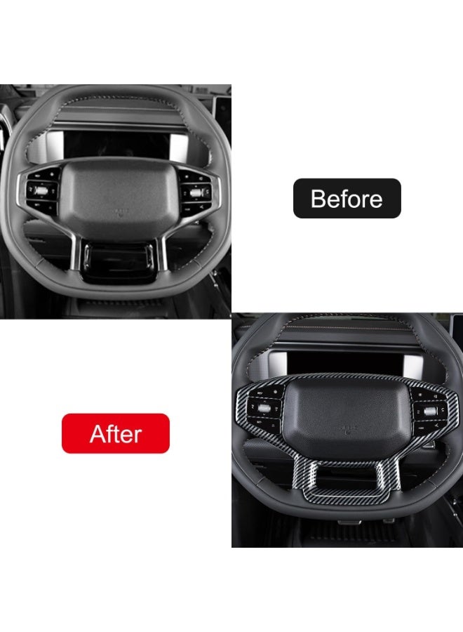 NOSKIN Chery Jetour T2 Steering Wheel Button Overlay Cover, ABS Carbon Fibre Pattern Interior Trim for 2023-2026 Models - Image 4