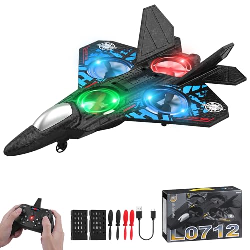 Beffkkip RC Plane 24GHz Remote Control Plane L0712 Quadcopter Hovering with Auto Hovering Fighter Aircraft RC Airplane RTF for Beginner Kids and Adults3D Flip Airplane Toy with Colored Lights USB Charging - Image 1