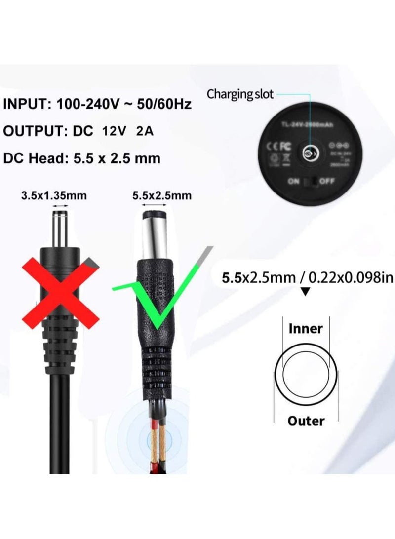 UK Shape G Type Power Supply AC 100-240V to DC 12V 2A Adaptor Cable LED Transformer Converter Portable Wall Charger for Massage Gun and Etc - Image 3