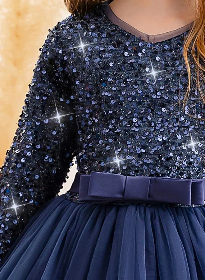 Take Two navy blue Navy Blue Embellished Bow Detail Dress for Women | Best Price UAE