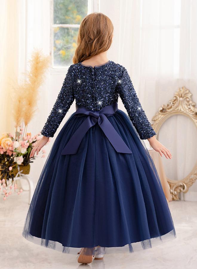 Take Two Navy Blue Embellished Bow Detail Dress - Image 5