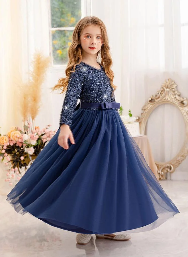 Take Two navy blue Navy Blue Embellished Bow Detail Dress for Women | Best Price UAE