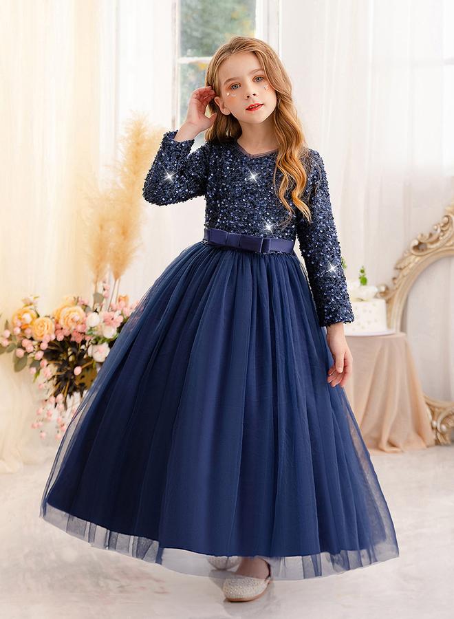 Take Two Navy Blue Embellished Bow Detail Dress - Image 3