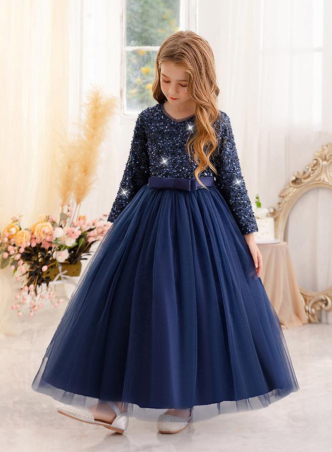 Take Two Navy Blue Embellished Bow Detail Dress - Image 2