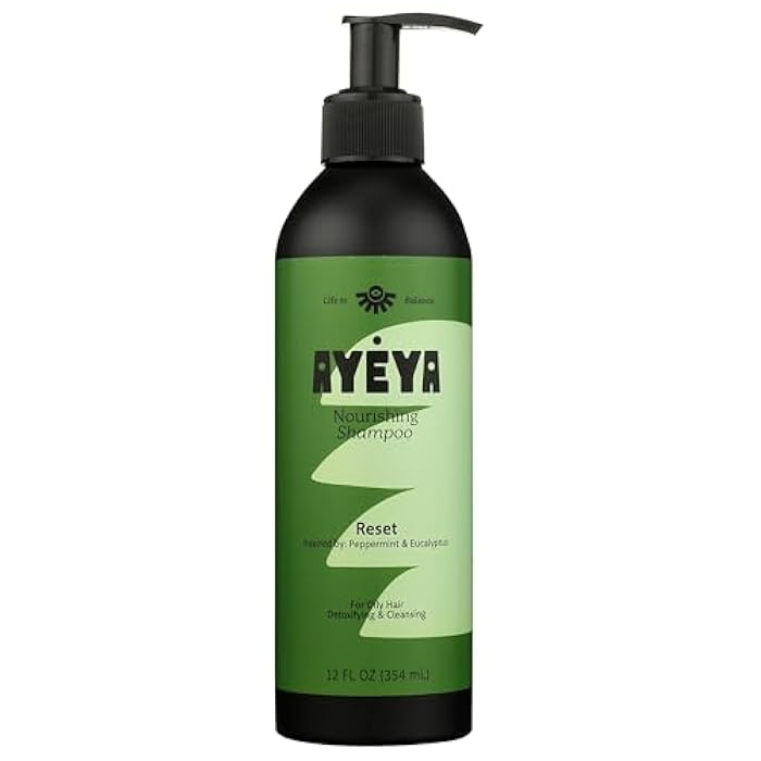 Ayeya AYÉYA Reset Clarifying Shampoo with Neem, Peppermint & Eucalyptus | Detoxifying Plant-Based Cleanser for Oily Hair | Sulfate-Free Vegan Shampoo for Men & Women, 12 Fl Oz - Image 1