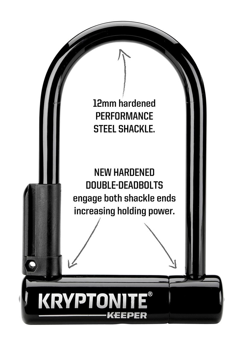 Kryptonite Keeper Mini-Bike Lock  Heavy Duty Anti-Theft U Lock With 12Mm Harden Steel Shackle  Mounting Bracket And 2 Keys For Bike  Motorcycle  Scooter  Door  Gate  Fence - Image 2