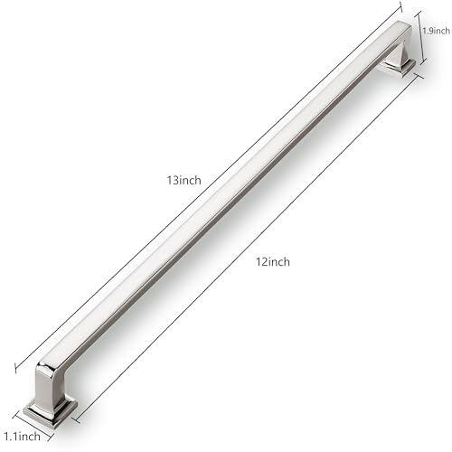 khtumeware 1 Pack Polished Nickel Cabinet Appliance Pulls 12 Inch305mm Hole Centers Cabinet Handles Kitchen Hardware Straight Bar for Cabinets and Drawer Pulls - Image 3