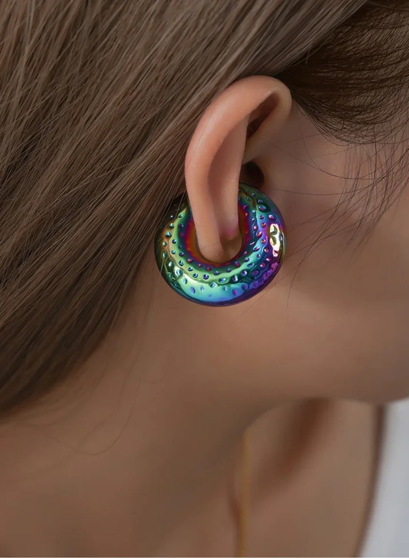 Dangle Charms 2pcs Stylish & Trendy Hoop Earrings For Women - Image 1