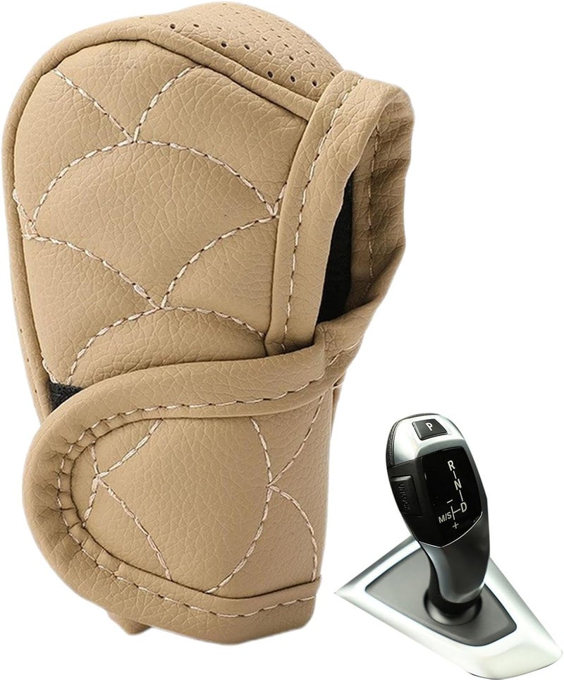 Car Gear Shift Cover - Anti Slip Dustproof PU Leather Shifter Knob Cover | Shift Handle Protector, Multifunctional Car Interior Accessories for Most Automatic Transmissions - Image 1