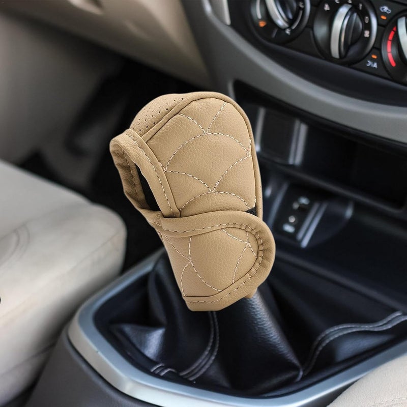 Car Gear Shift Cover - Anti Slip Dustproof PU Leather Shifter Knob Cover | Shift Handle Protector, Multifunctional Car Interior Accessories for Most Automatic Transmissions - Image 2