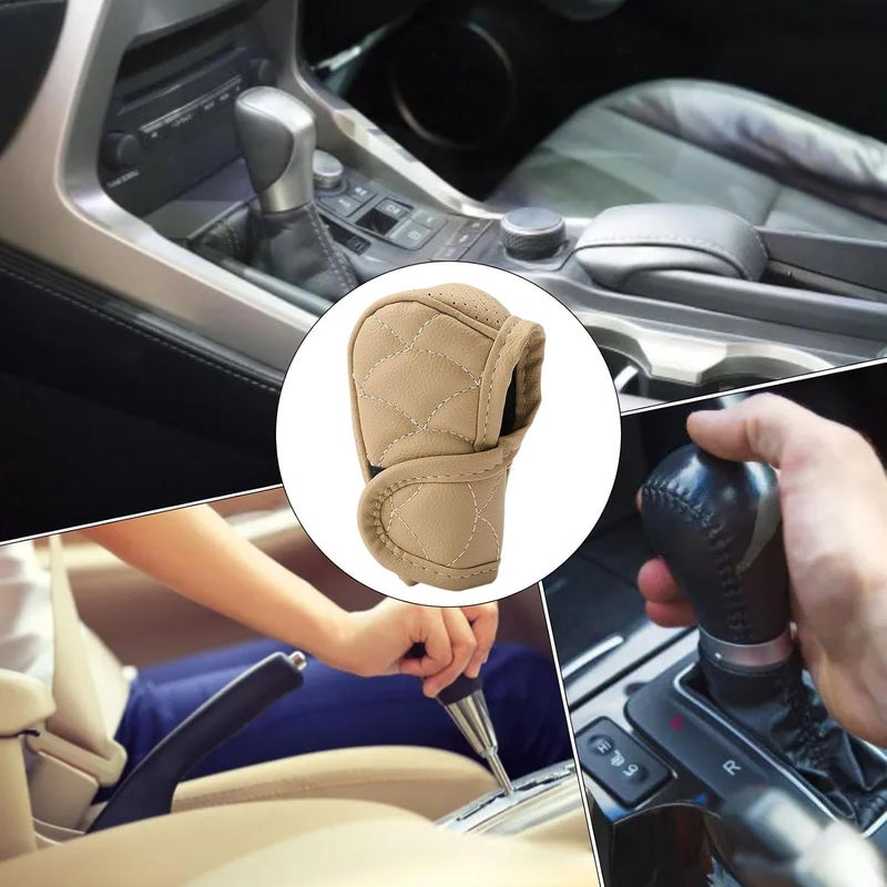 Car Gear Shift Cover - Anti Slip Dustproof PU Leather Shifter Knob Cover | Shift Handle Protector, Multifunctional Car Interior Accessories for Most Automatic Transmissions - Image 4