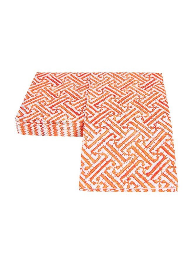 Caspari Fretwork Paper Guest Towel Napkins in Orange, 15 Per Package - Image 4