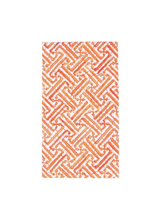 Caspari Fretwork Paper Guest Towel Napkins in Orange, 15 Per Package - Image 2